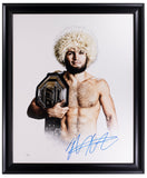 Khabib Nurmagomedov Signed Framed 16x20 UFC Canvas JSA ITP - Sports Integrity