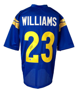 Kyren Williams Los Angeles Signed Blue Football Jersey BAS ITP