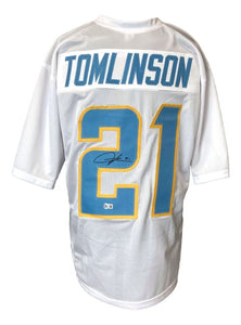 LaDainian Tomlinson San Diego Signed White Football Jersey BAS - Sports Integrity