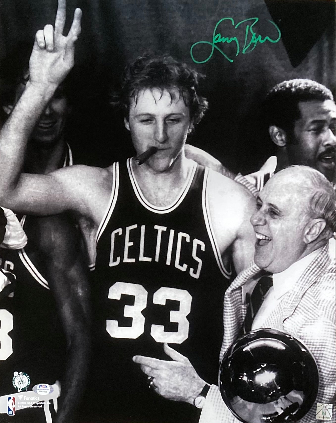 Larry Bird Boston Celtics Autographed 16'' x 20'' Smoking Cigar