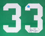 Larry Bird Boston Signed Framed Green Basketball Jersey Bird+JSA ITP