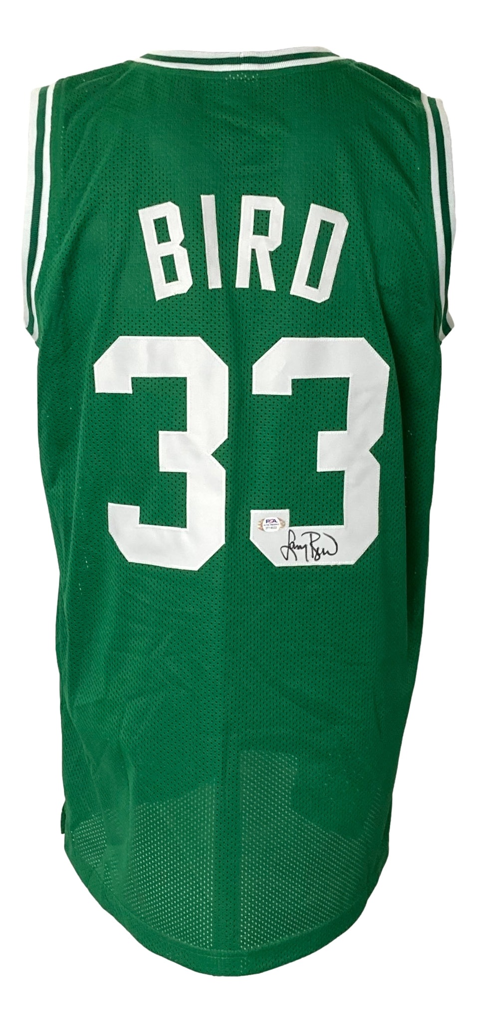 Larry Bird Signed Custom Green Pro Style Basketball Jersey Psa Itp Sports Integrity 