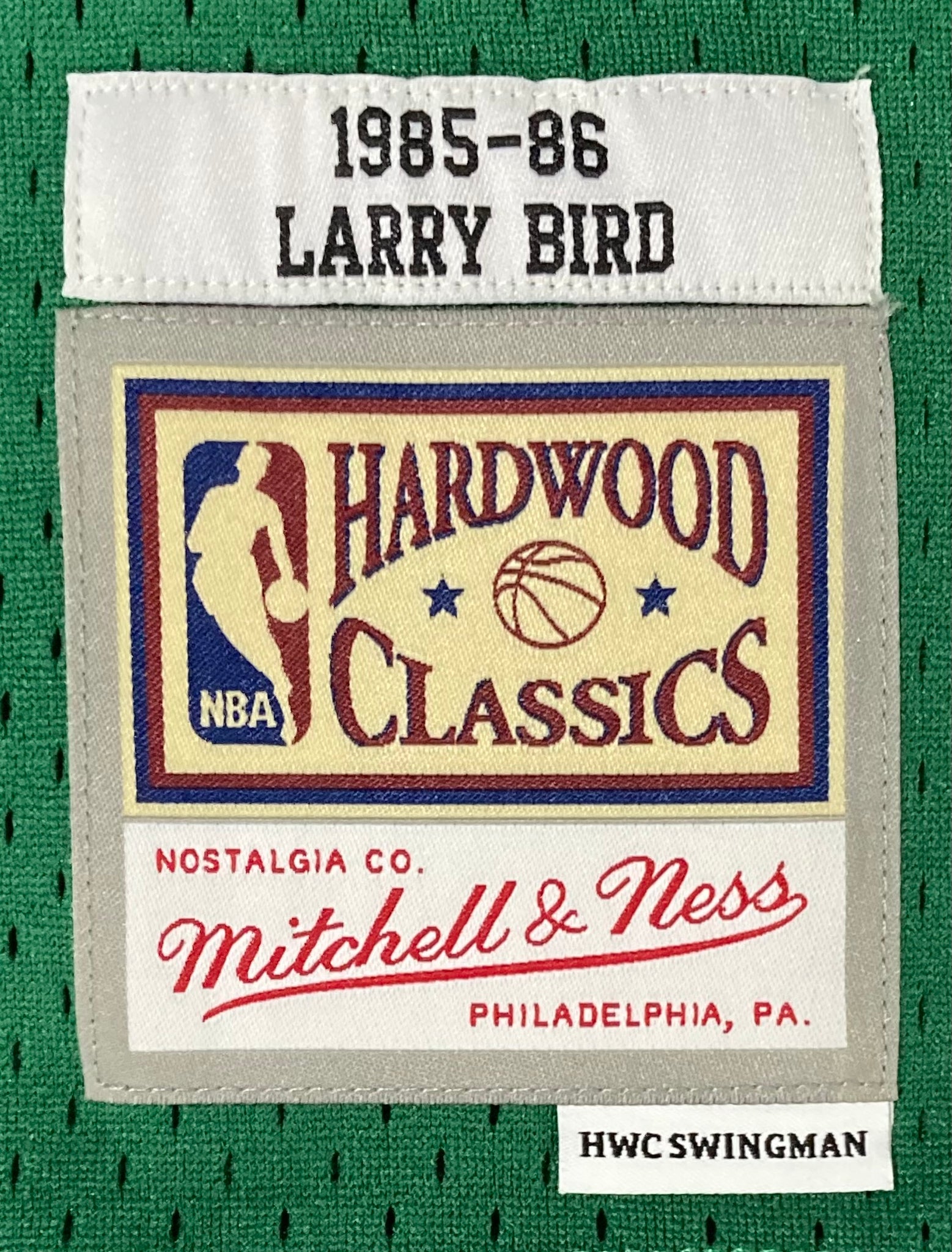 Larry Bird Boston Celtics Autographed Green Authentic Mitchell and