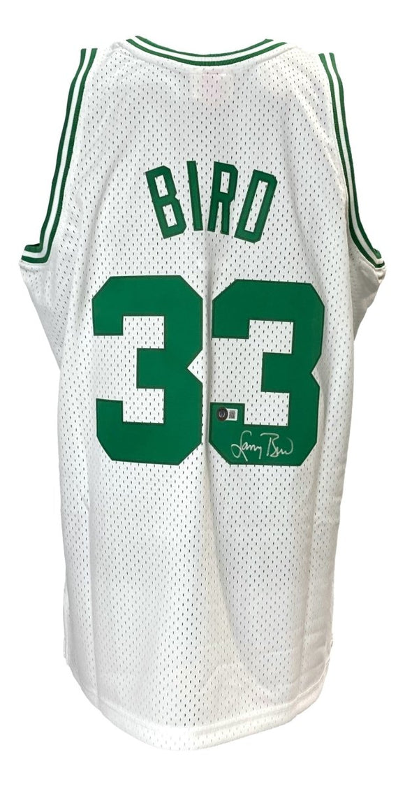 Larry Bird Signed Celtics White M&N Hardwood Classics Swingman Jersey BAS ITP - Sports Integrity