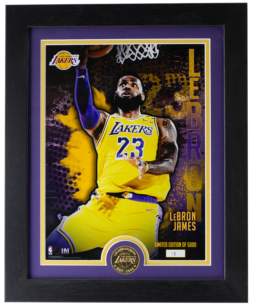 LeBron James LE Lakers 15x17 Custom Framed Photo Display with Game-Used  Basketball Piece (Fanatics Hologram)