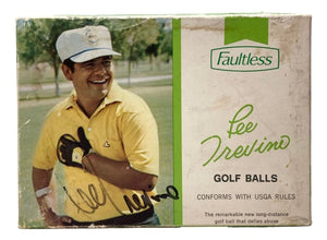 Lee Trevino Signed Faultless Golf Balls Box BAS - Sports Integrity