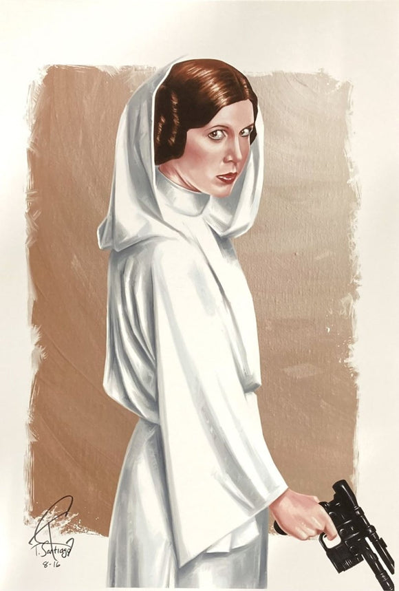 Princess Leia 13x19 Star Wars Lithograph Signed by Tony Santiago - Sports Integrity