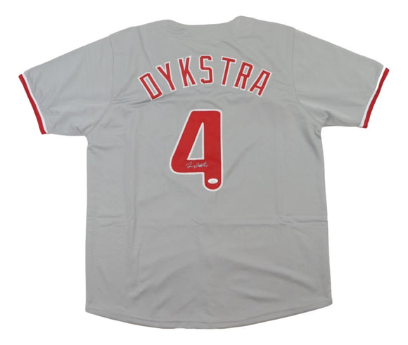 Lenny Dykstra Philadelphia Signed Gray Baseball Jersey JSA