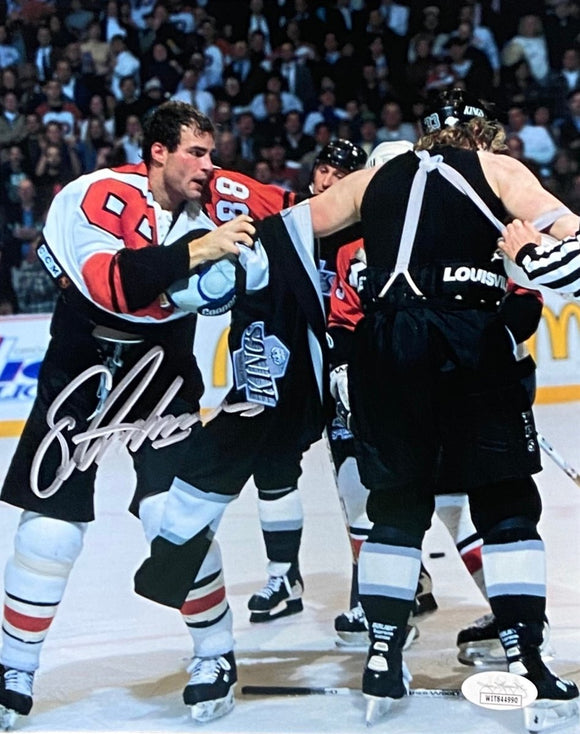 Eric Lindros Signed Philadelphia Flyers 8x10 Fight Photo JSA ITP - Sports Integrity