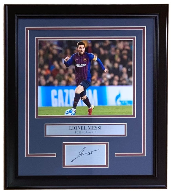 Lionel Messi Framed 8x10 Barcelona FC Photo w/ Laser Engraved Signature