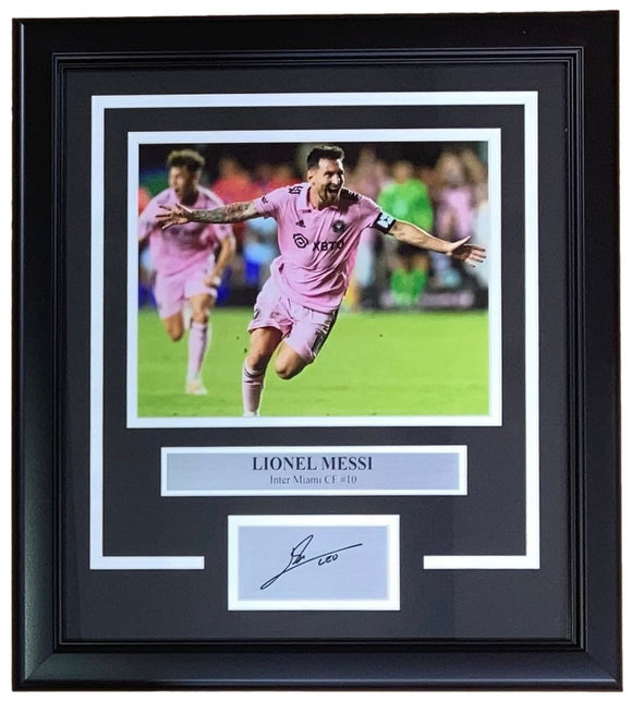 Lionel Messi Framed 8x10 Inter Miami FC Photo w/ Laser Engraved Signature