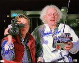 Michael J. Fox Chris Lloyd Signed 16x20 Back to the Future Camera Photo JSA+BAS - Sports Integrity