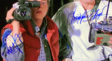 Michael J. Fox Chris Lloyd Signed 16x20 Back to the Future Camera Photo JSA+BAS