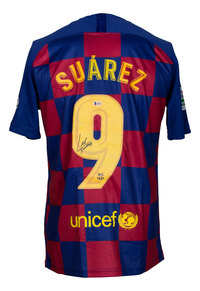 Luis Suarez Signed Framed FC Barcelona Nike Soccer Jersey BAS ITP