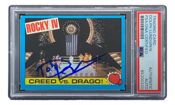 Dolph Lundgren Signed 1985 Topps #15 Rocky IV Ivan Drago Trading Card PSA/DNA - Sports Integrity