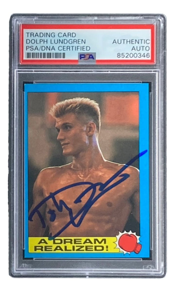 Dolph Lundgren Signed 1985 Topps #40 Rocky IV Ivan Drago Trading Card PSA/DNA - Sports Integrity