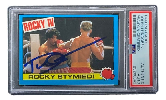 Dolph Lundgren Signed 1985 Topps #48 Rocky IV Ivan Drago Trading Card PSA/DNA - Sports Integrity