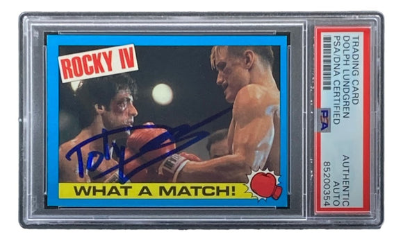 Dolph Lundgren Signed 1985 Topps #55 Rocky IV Ivan Drago Trading Card PSA/DNA - Sports Integrity