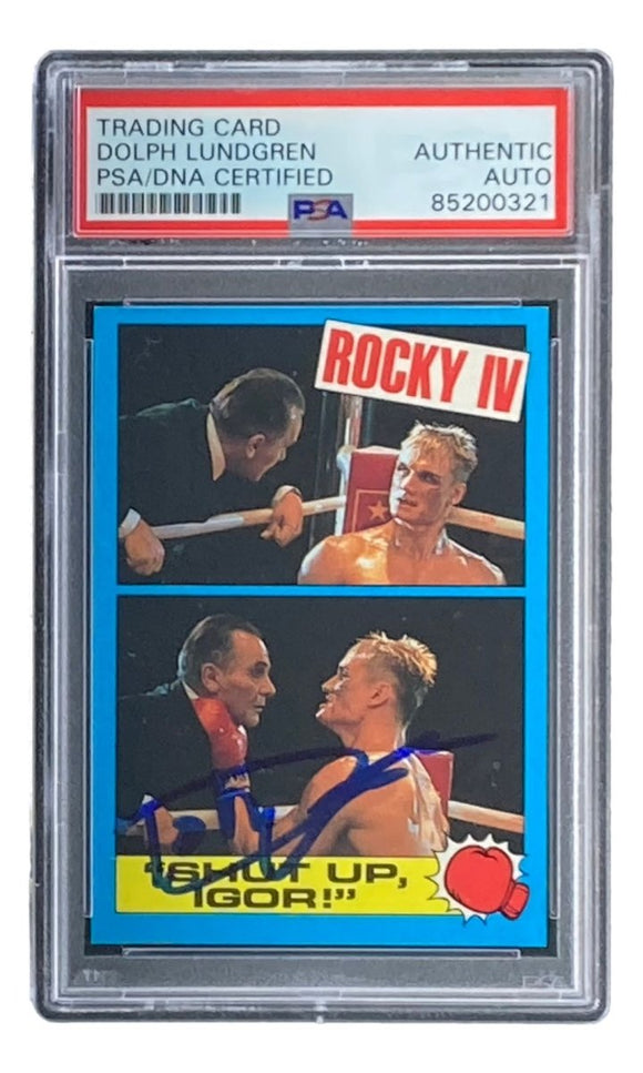 Dolph Lundgren Signed 1985 Topps #57 Rocky IV Ivan Drago Trading Card PSA/DNA - Sports Integrity