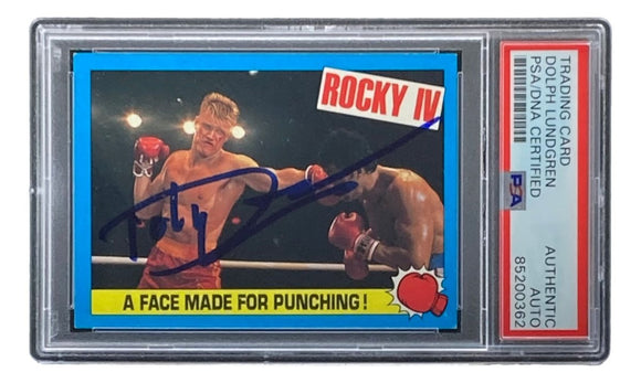 Dolph Lundgren Signed 1985 Topps #58 Rocky IV Ivan Drago Trading Card PSA/DNA - Sports Integrity