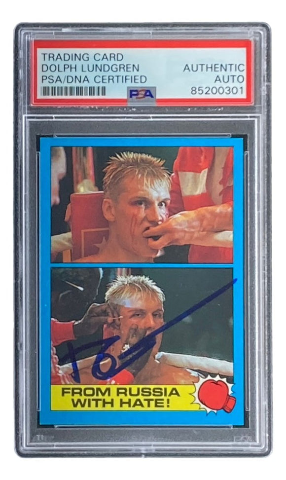 Dolph Lundgren Signed 1985 Topps #60 Rocky IV Ivan Drago Trading Card PSA/DNA - Sports Integrity