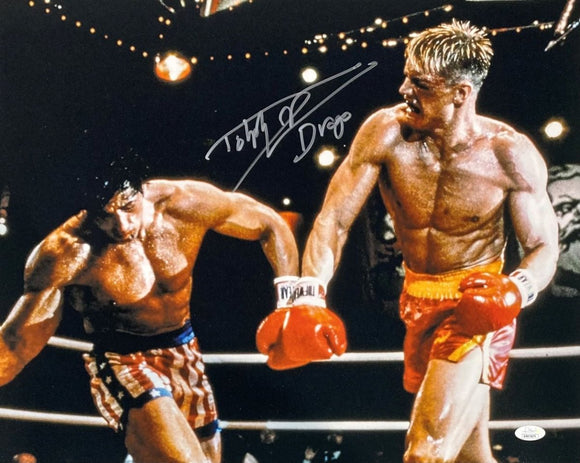 Dolph Lundgren Signed 16x20 Rocky IV Punch Photo Drago Inscribed JSA ITP - Sports Integrity