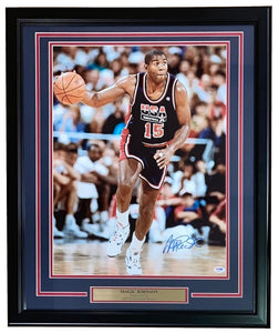 Magic Johnson Signed Framed 16x20 USA Basketball Photo PSA/DNA - Sports Integrity