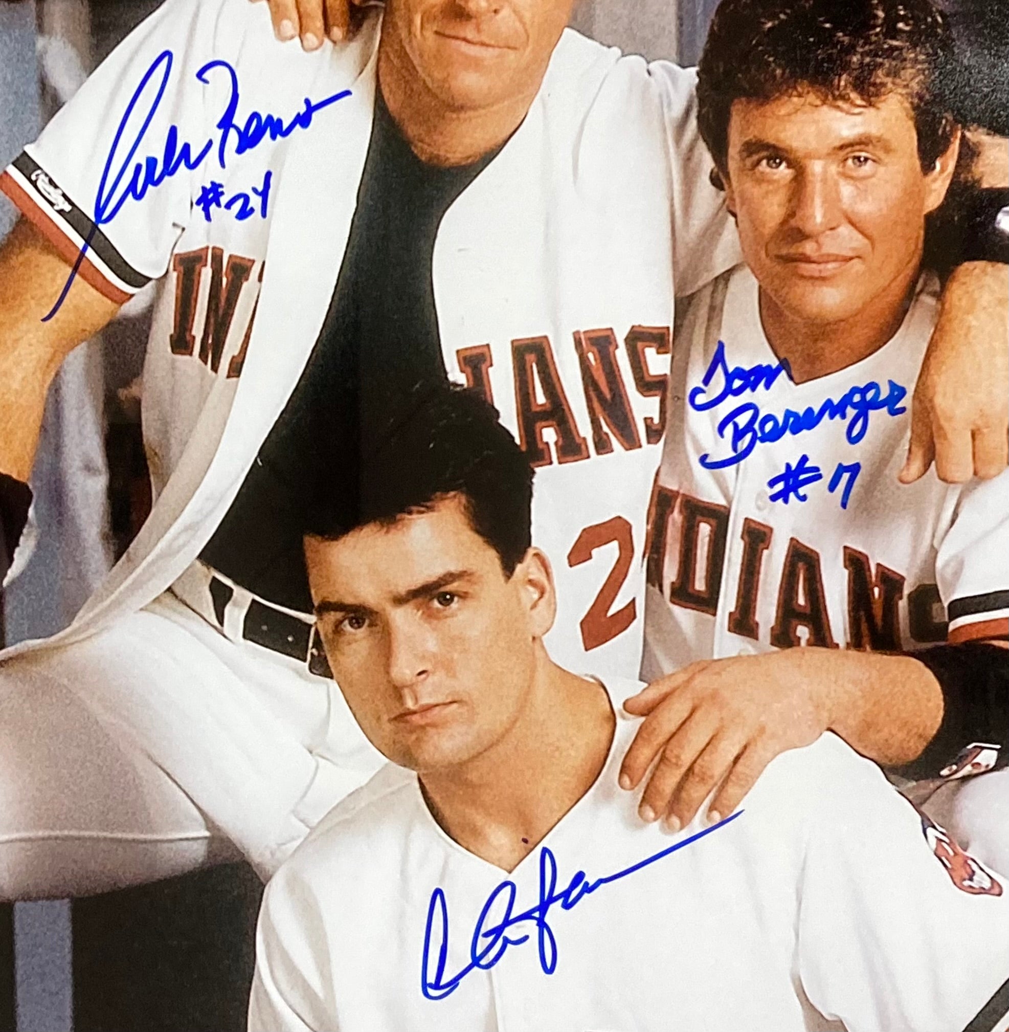 Charlie Sheen Signed Framed 16x20 Major League Photo JSA ITP