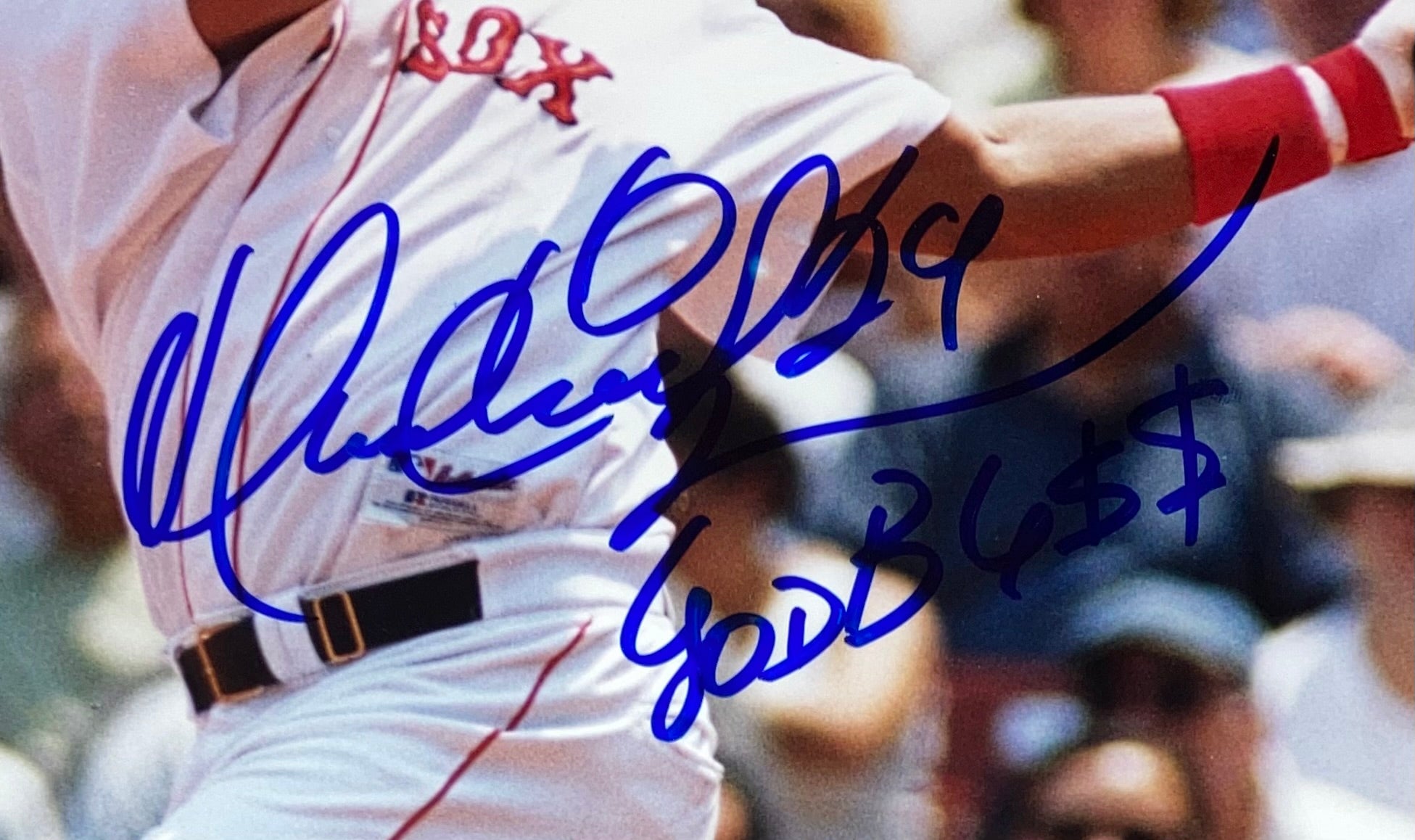 Manny Ramirez Signed Framed 16x20 Boston Red Sox Photo God Ble$$ Inscr –  Sports Integrity
