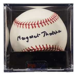 Margaret Thatcher Signed Official MLB Baseball PSA Grade 9