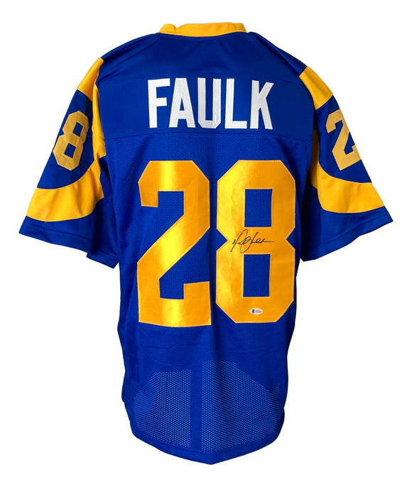 Marshall Faulk Los Angeles Signed Blue Football Jersey BAS Sports Integrity