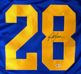 Marshall Faulk Los Angeles Signed Blue Football Jersey BAS