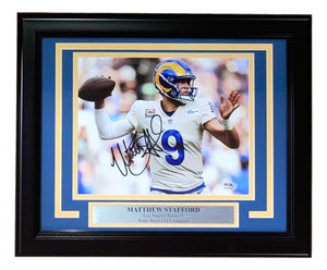 Matthew Stafford Signed Framed 8x10 Los Angeles Rams Photo PSA Hologram - Sports Integrity