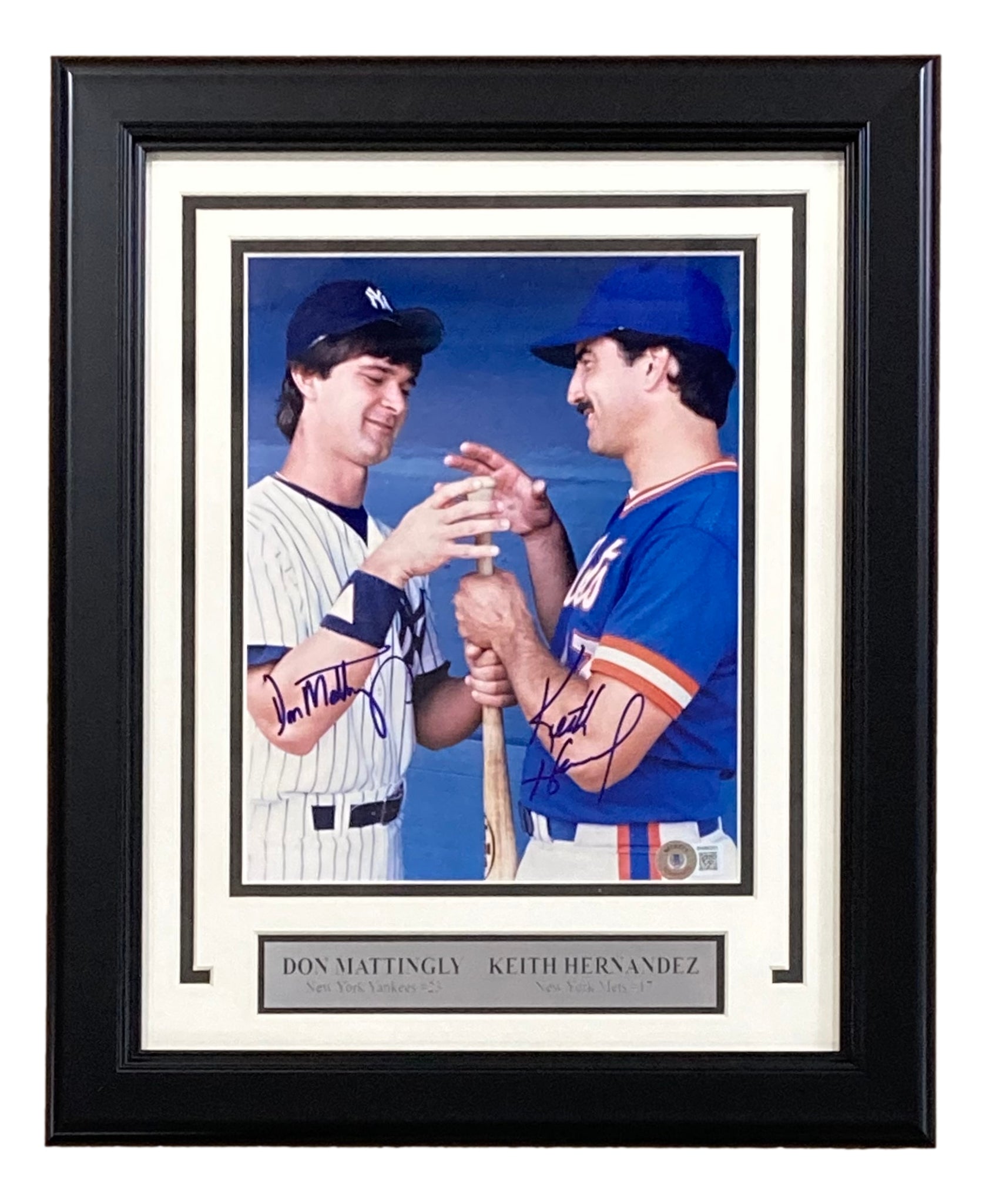 Don Mattingly Keith Hernandez Signed Framed 8x10 MLB Baseball Photo BAS