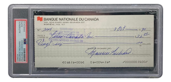 Maurice Richard Signed Montreal Canadiens Bank Check #244 PSA/DNA - Sports Integrity