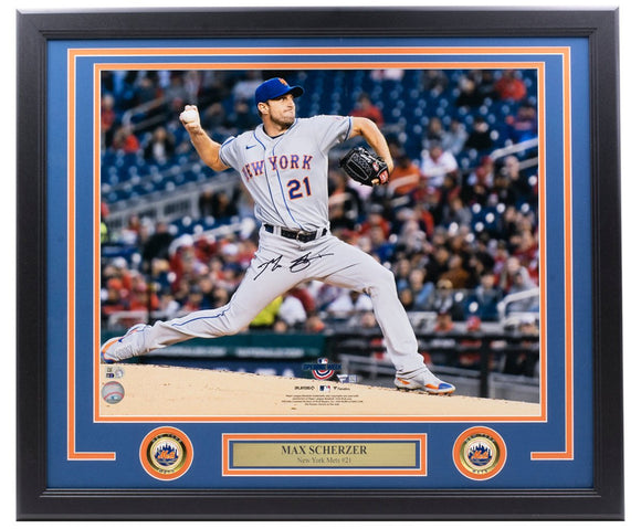 Max Scherzer Signed Framed New York Mets 16x20 Photo Fanatics MLB - Sports Integrity