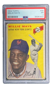 Willie Mays Slabbed 1954 Topps #90 Giants Trading Card PSA PR 1 - Sports Integrity