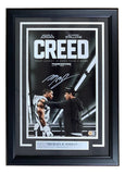 Michael B Jordan Signed Framed 11x17 Creed Movie Poster Photo w/ Stallone BAS - Sports Integrity