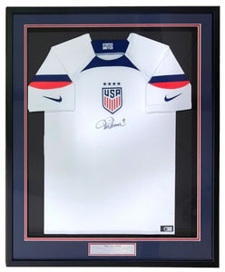 Mia Hamm Signed Framed USA White Nike Women's Soccer Jersey BAS ITP