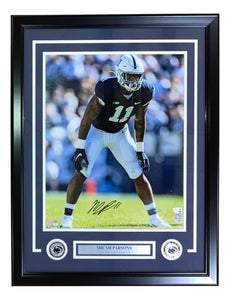 Micah Parsons Autographed Signed Football Jersey Penn State Framed JSA