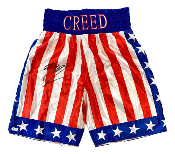 Michael B Jordan Creed Signed Custom USA Boxing Trunks BAS - Sports Integrity