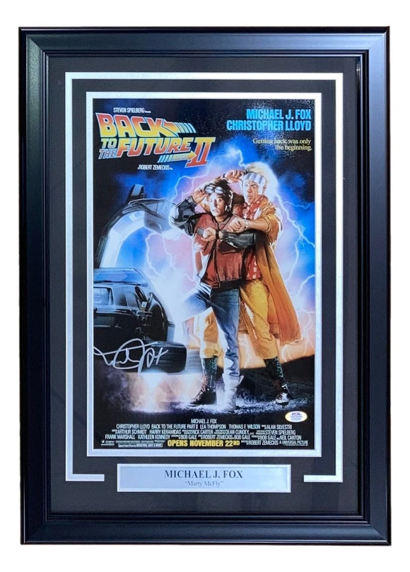 Michael J Fox Signed Framed 11x17 Back To The Future Part II Photo PSA ITP - Sports Integrity