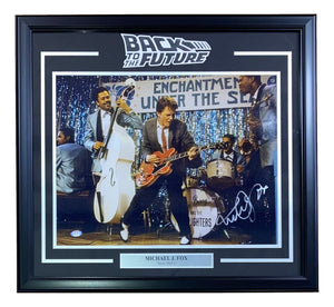 Michael J. Fox Signed Framed 16x20 Back To The Future Dance Photo PSA