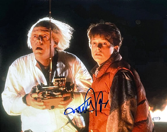 Michael J. Fox Signed 16x20 Back to the Future Remote Photo PSA ITP - Sports Integrity