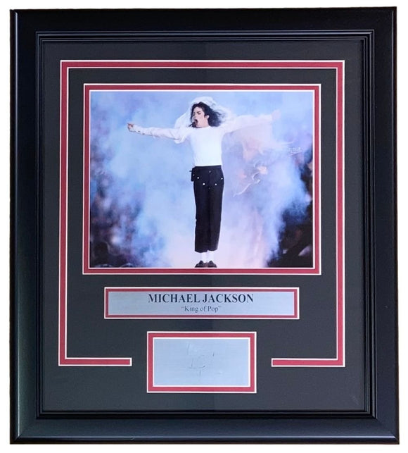 Michael Jackson Framed 8x10 Concert Photo w/ Laser Engraved Signature - Sports Integrity