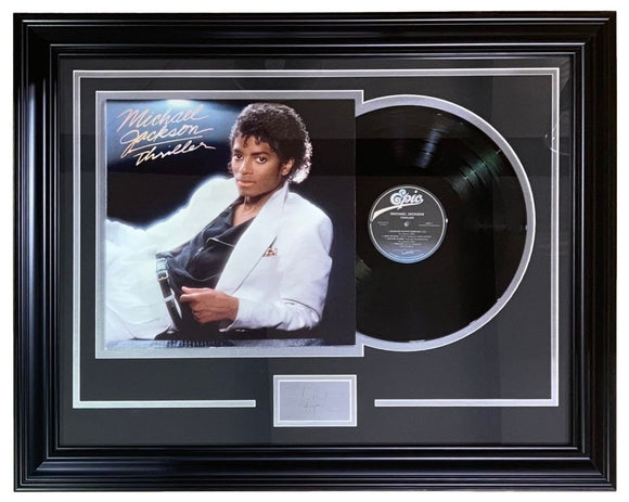 Michael Jackson Framed Thriller Vinyl Record w/ Laser Engraved Signature - Sports Integrity