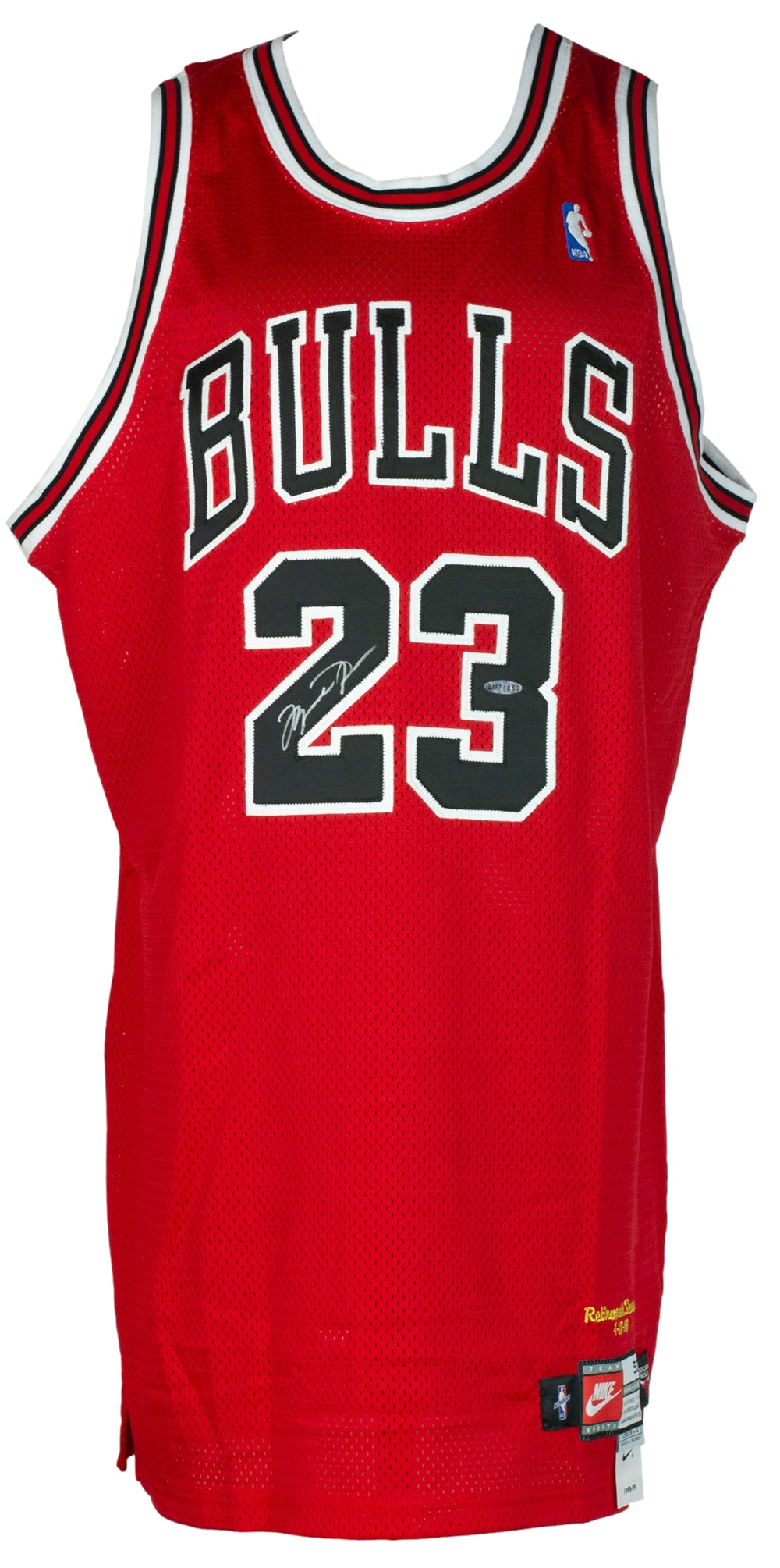 Autographed Chicago Bulls Michael Jordan Upper Deck Black Nike