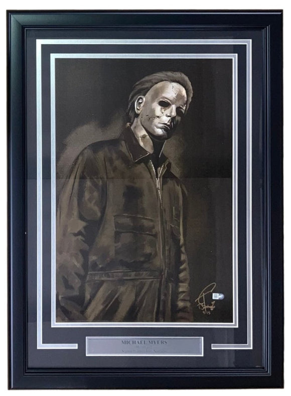 Michael Myers Framed 13x19 Halloween Lithograph Signed by Tony Santiago - Sports Integrity