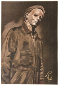 Michael Myers 13x19 Halloween Lithograph Signed by Tony Santiago - Sports Integrity