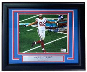 Michael Strahan Signed Framed 8x10 New York Giants Photo BAS